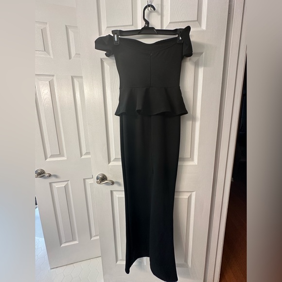 Women’s Black Floor-Length Formal Peplum Sweetheart Neckline Dress Size M - Picture 2 of 6